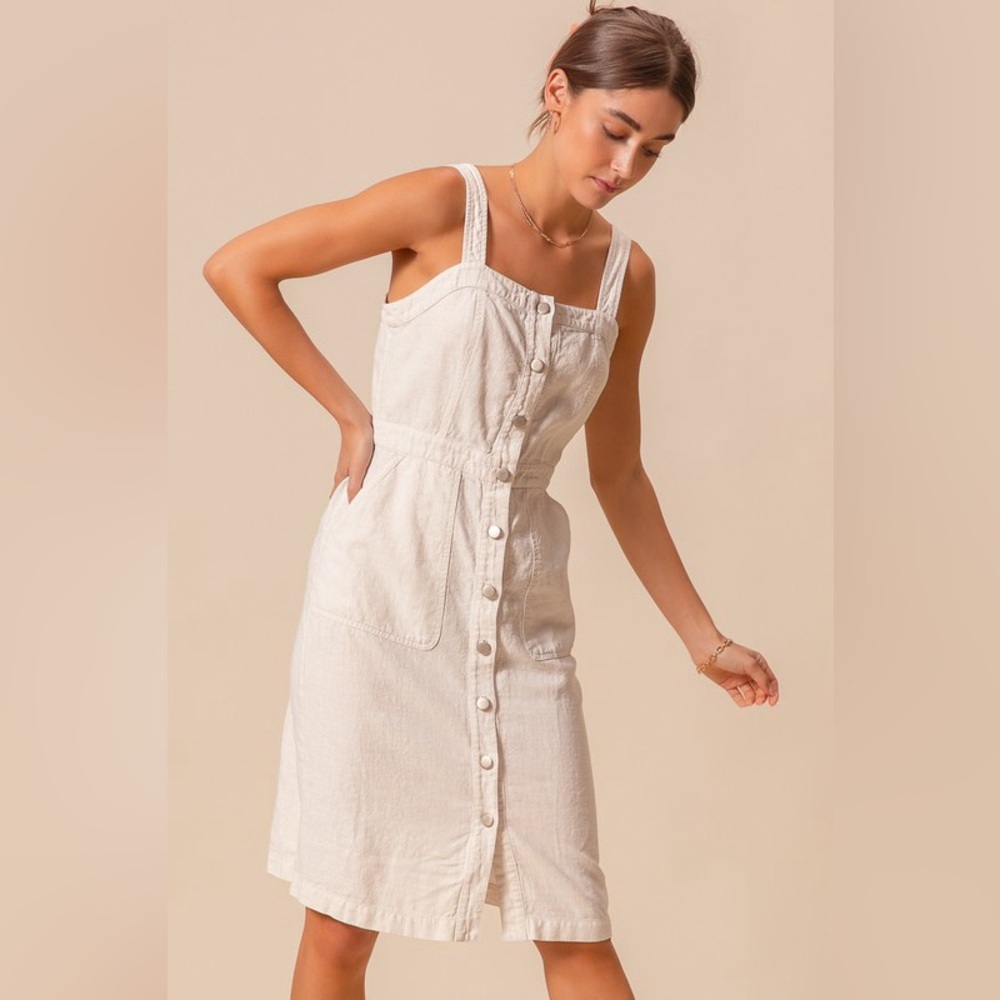 SO ME Button Down Pocket Front Pinafore Dress - Picture 10 of 16